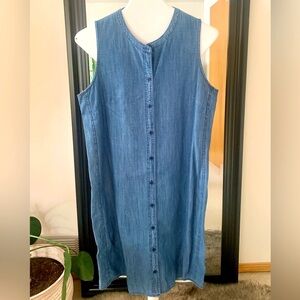 J. Crew Blue Chambray Sleeveless Dress
